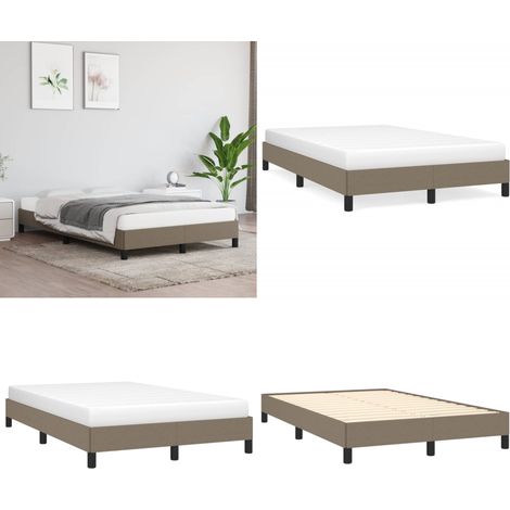 Bettgestell ohne Matratze Taupe 120x200 cm Stoff - Bettrahmen - Doppelbett - Lattenrost - Holzrahmen - Massivholzbette - Home & Living (1/5)