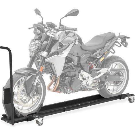 Carrello Roulant Moto - ConStands Smart Mover - Blocco Ruota Integrato - Capacità 450 kg - Nero