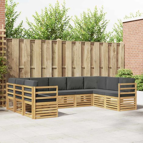 vidaXL Ecksofa Set 9 pcs Weiß und Anthrazit 304 x 185,5 x 73 cm (1/5)