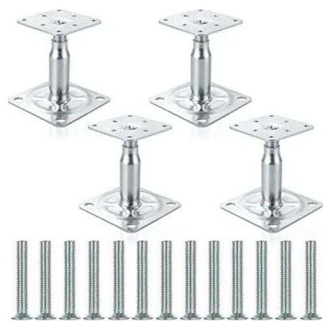 Support de colonne galvanisé réglable 100-150mm – Acier galvanisé pour constructions – Lot de 4 supports robustes (1/3)