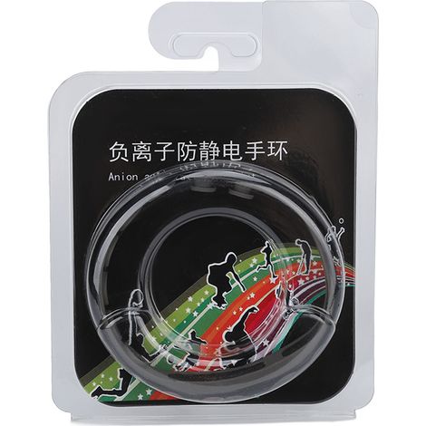 Bracelet Antistatique Sans Fil Ions Négatifs Silicone Élimination Électrostatique pour Femmes Hommes Noir (1/5)