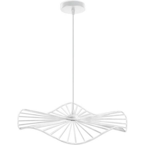 TrAdE Shop Traesio - Lampadario Da Soffitto Pendente A Sospensione Rotonda Plafoniera Lampada E27 B31 - Bianco (1/2)