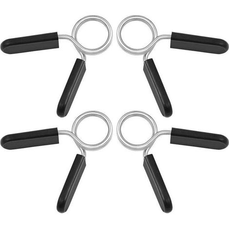 4 Pièces Pinces d'Haltères à Ressort pour Barres Lisses de 28mm - Accessoires de Fitness Pratiques - (1/3)