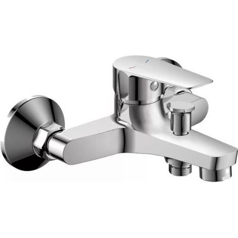 RUBINETTO MISCELATORE VASCA DA BAGNO OTTONE CROMATO ATTACCO DOCCIA CUBE 87119