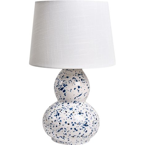 Tischlampe MACAL Keramik Weiß / Blau