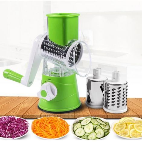 Mandoline Trancheuse à Légumes JCU® avec 3 Lames en Acier Inoxydable - Coupe-Légume Manuel Râpe fromage (1/4)