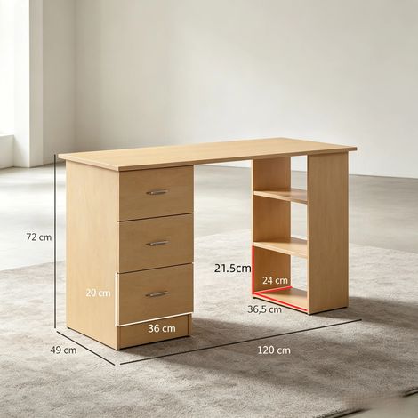Funktionaler Computertisch,Moderner Schreibtisch mit Schubladen und offenem Regalfach,Bürotisch,Schreibtisch (nur mit Bürotisch) (1/5)