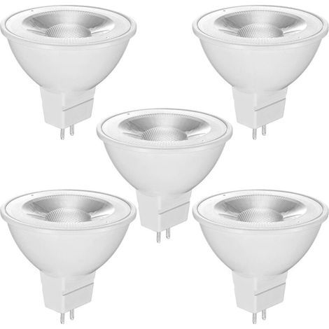 Ampoules LED GU5.3 MR16 12V, Blanc Chaud 2700K, 520LM, 36° Angle, Ampoules LED Spot 12V, Non Dimmable, Lot de 5 (1/4)