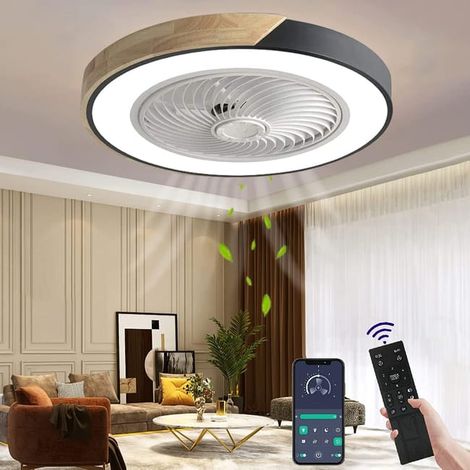 Lustre LED avec ventilateur télécommande ventilateur de plafond lumière invisible lustre silencieux adapté pour salle à manger salon chambre (SKU produit : 96855536 SKU Offre : mkh25.7.24-5) (1/4)