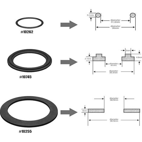 Rubber O-Ring for Swimming Pool, Pump and Filter (1/4)