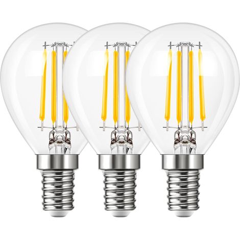 6W E14 petite ampoule à filament à vis Edison, 60W G45 boule de golf LED mini ampoule globe 2700K blanc chaud, 600LM LED ampoules en verre vintage E14, non dimmable, 3 paquets (1/5)
