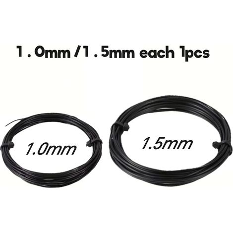 (Kit01) Fil de palissage en aluminium pour bonsaï de 10 m accessoires de modelage pour plantes, noir, pour le jardin et la mise en forme des plantes. (1/4)