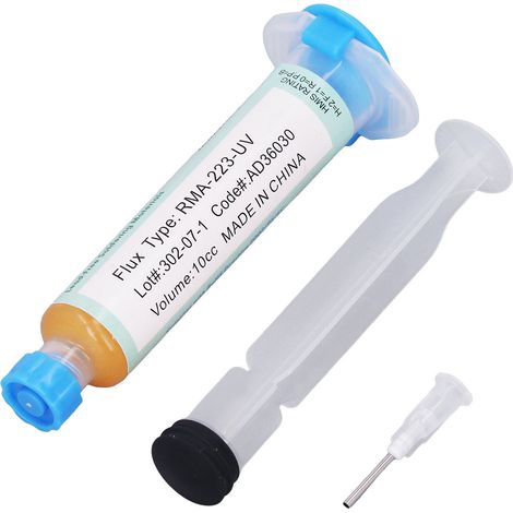 Lot de 2 tubes de flux de soudure, pâte à souder à étamage facile, type seringue RMA 223 UV pour circuits imprimés et BGA (1/5)