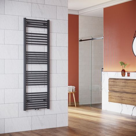 SONNI Radiador Toallero Agua Radiadores Toalleros Electricos Conexión Intermedia 500x1600mm Gris Antracita 603W