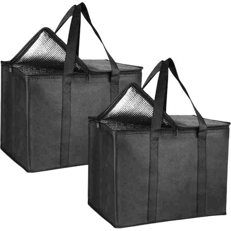 Sac De Rangement à Granulés - 2 Pièces - Tissu Non Tissé - Étanche Avec Poignée - Pour Barbecue Et Camping - Noir 41x33x26cm (1/5)