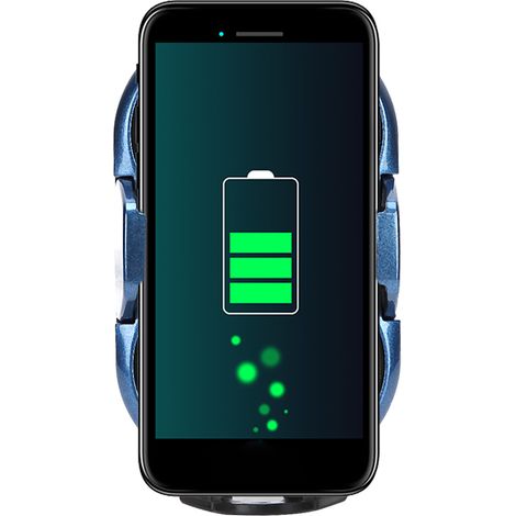 Support de chargeur de voiture sans fil à induction infrarouge, fixation pour grille d'aération et tableau de bord, support de téléphone C8miniBlue (1/5)