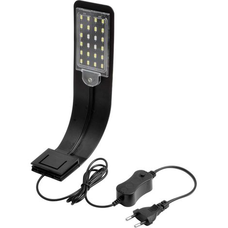 Plafoniera a LED ultra sottile con clip per acquario, con luce bianca e blu, 24 LED.