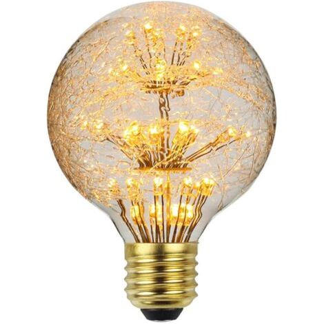 Vintage RGB LED-Glühbirne, Edison-Feuerwerksstil, G80 3W 220/240V E27 dekorative Glühbirne (G80 Fiberglas-Feuerwerksform)