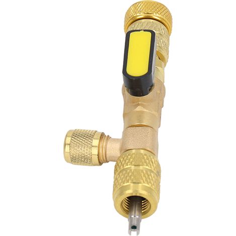 Outil d'extraction et d'installation d'obus de valve en laiton double taille 1/4 po et 5/16 po pour R22, R12, R407c, R410A et R404A