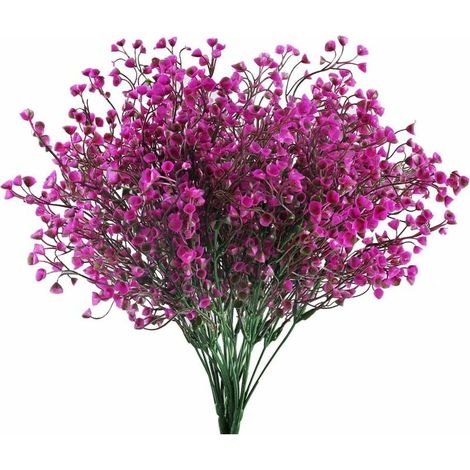 4pcs Gypsophile Artificielles 7 Branches Fleurs Artificielles Arbuste Artificiel Buisson Fausse Fleurs Violet Decoration pour Mariage Maison Jardin (1/5)