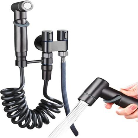 Robinet miniature compact VENYAA 2 en 1 à double fonction avec douche et bidet pour salle de bain - Gain de place, installation facile, finition chromée (1/5)