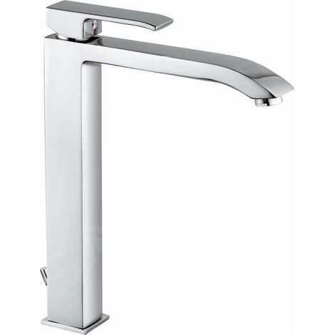 Paffoni Level series LES085CR mitigeur monocommande de lavabo avec bec haut et vidage automatique Chromé - Laiton (1/3)