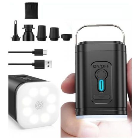 Electric Air Pump, Portable Battery Pump Extension Mini Multifunction Air Pump with 5 Air Nozzles for Inflatable Mattress, Sofa, Air Cushion Swimming Pool (1/5)