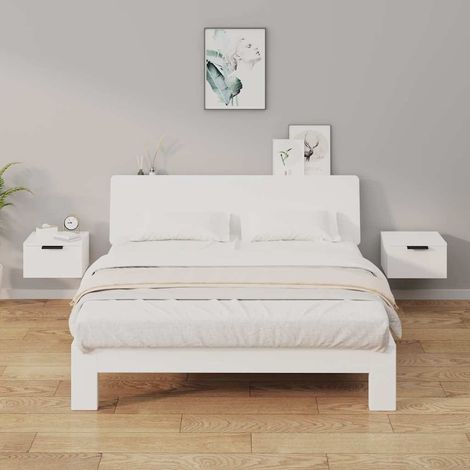 vidaXL Mesitas de noche de pared 2 uds blanco 34x30x20 cm (1/5)