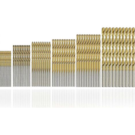 Coffret de 60 embouts hélicoïdaux, micro-embouts, embouts en acier rapide HSS pour métaux, embouts en titane (1/5)