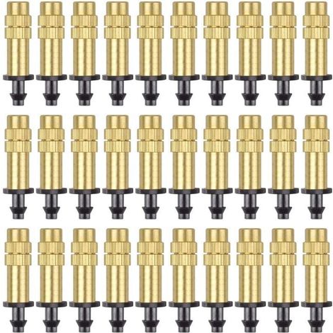 30 Pièces Buse d'Atomisation en Cuivre Réglable Pulvérisateur d'Irrigation Goutte à Goutte 4 / 7mm Atomisation Micro Arroseur Équipement d'Irrigation Refroidissement Jardin Serre Légumes