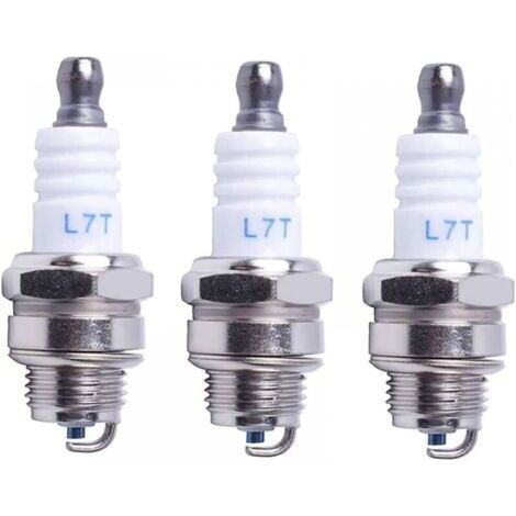 Bougies d'allumage universelles pour tronçonneuses et tondeuses - Modèle L7T - Compatible Hus-qvarna, NGK, Bosch - Pack de 3 (1/4)