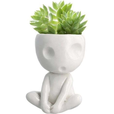 Pot de Fleurs Phosphorescent - Cache-Pot en Céramique avec Visage Adorable pour Succulentes et Cactus - Décoration pour la Maison et Le Bureau (1/5)