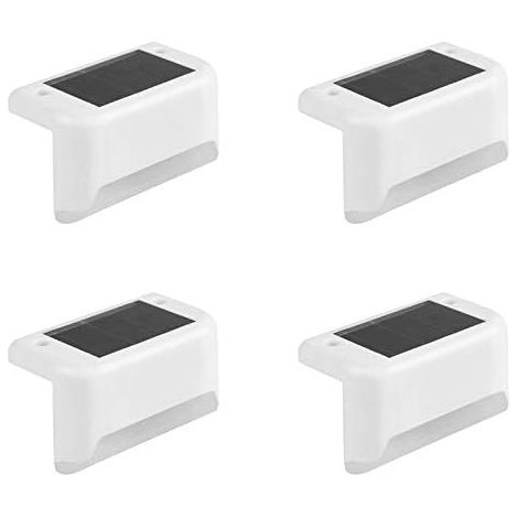 Lot de 4 lampes solaires à LED pour escalier - Pour jardin en plein air - Clôture murale - Pelouse - Paysage - Lampe d'escalier (1/5)