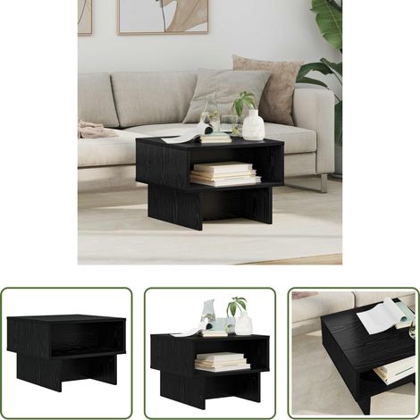 Wohnzimmer Tisch - Couchtisch Schwarz Eichen-Optik 48 x 46 x 35 cm Holzwerkstoff (1/5)