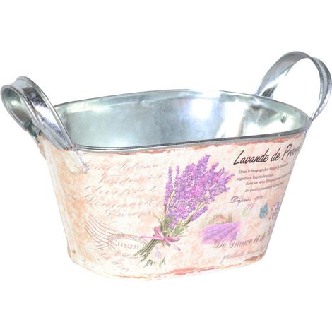 Coperchio ovale zincato con motivo floreale (1/2)