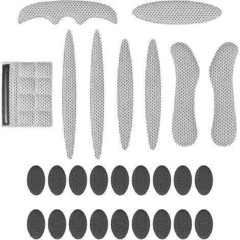 jeux de coussinets de casque de moto avec doublure isolante et respirante-12X2.5CM-Light Grey