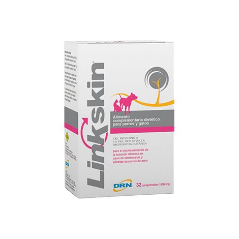 DRN Linkskin Dermatological Aliment complmentaire pour chiens et chats, boîte 32 comprims