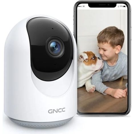 Caméra de Surveillance GNCC P1 WiFi Interieur Caméra Dôme 1080P avec 360° PTZ Suivi de Mouvement et Vision Nocturne Infrarouge (1/5)