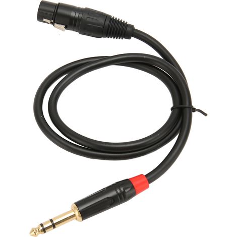 Câble audio XLR femelle vers jack 6,35 mm pour instrument, pour microphone et guitare électrique, 0,75 mètre (1/5)