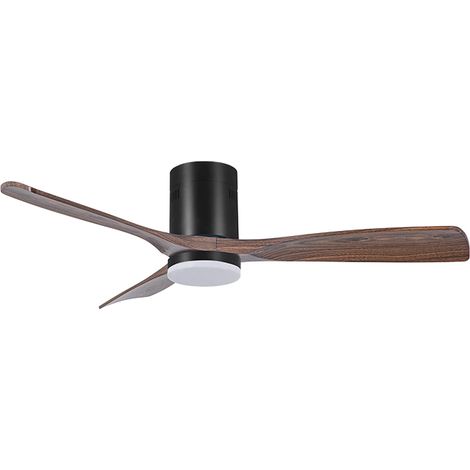 Ventilatore dc zephyr on black/oak, 3 pale, 40w led 300040006500k, h.18xd.130cm
