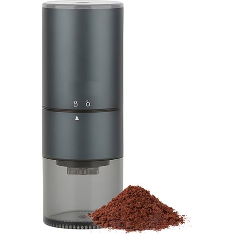 Molinillo de café eléctrico silencioso, capacidad de 25 g, batería de cerámica, recargable mediante USB-C, ajuste de molienda progresivo, cepillo de limpieza incluido.