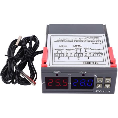 Digital Smart Thermostat, Adjustable Temperature Control Switch with Dual NTC (12V) (1/5)