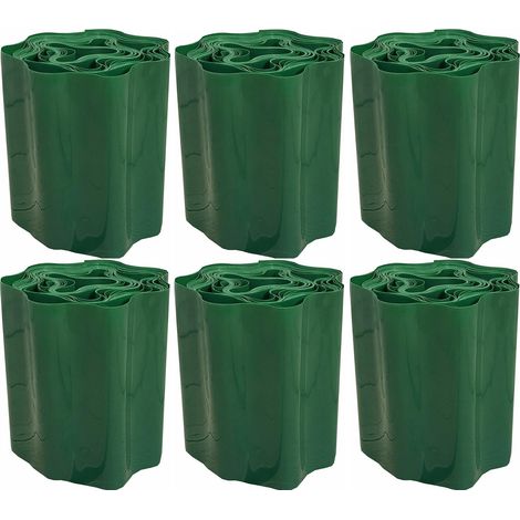 Flexible Lawn Edging - Green Plastic (9m x 15cm Roll) Pack of 6 Rolls (1/5)