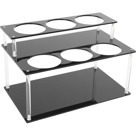 Porte-bouteilles de sirop en acrylique, présentoir multifonctionnel à 2 niveaux, facile à assembler pour la cuisine. (1/5)