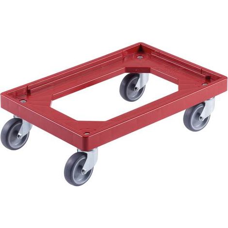 Chariot de transport pour conteneurs Euro 60x40, rouge