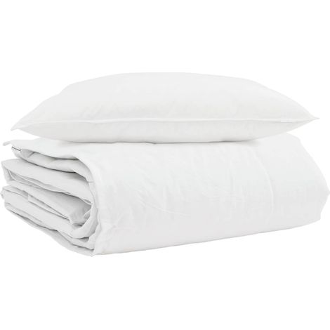Duvet d'hiver avec oreiller 2 pcs Blanc Plume de canard (1/5)