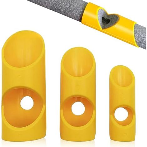 Lot de 3 outils de coupe d'isolation de tuyau, 41 mm, 46 mm, 53mm,outil de précision pour tuyaux en mousse pour des angles de 45 degrés et isolation de tuyaux en cuivre (1/5)