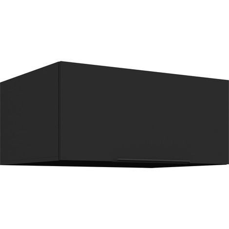 Aufsatzschrank Hochschrank 80 cm SIENA Schwarz Küchenzeile Küchenblock Küche (1/5)