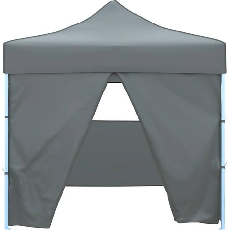 Tente de Réception Pliante Chapiteau de Jardin avec 4 Parois Acier Anthracite 3x3 m (1/5)