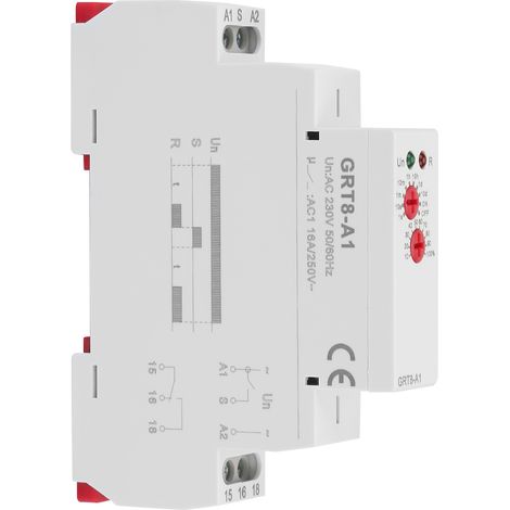 Relais temporisé miniature GRT8-A1, montage sur rail DIN, 220 V CA (1/5)